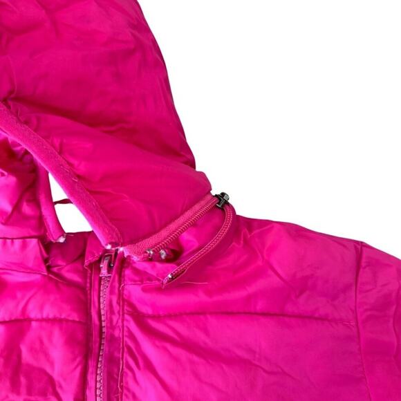 Removable Hoodie Puffer Jacket Sherpa Lined Hot Pink 3T - Picture 7 of 12